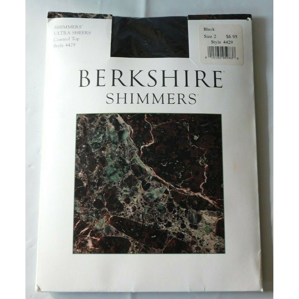 Berkshire Shimmers Pantyhose Black Ultra Sheers Control Top Hosiery Size 2